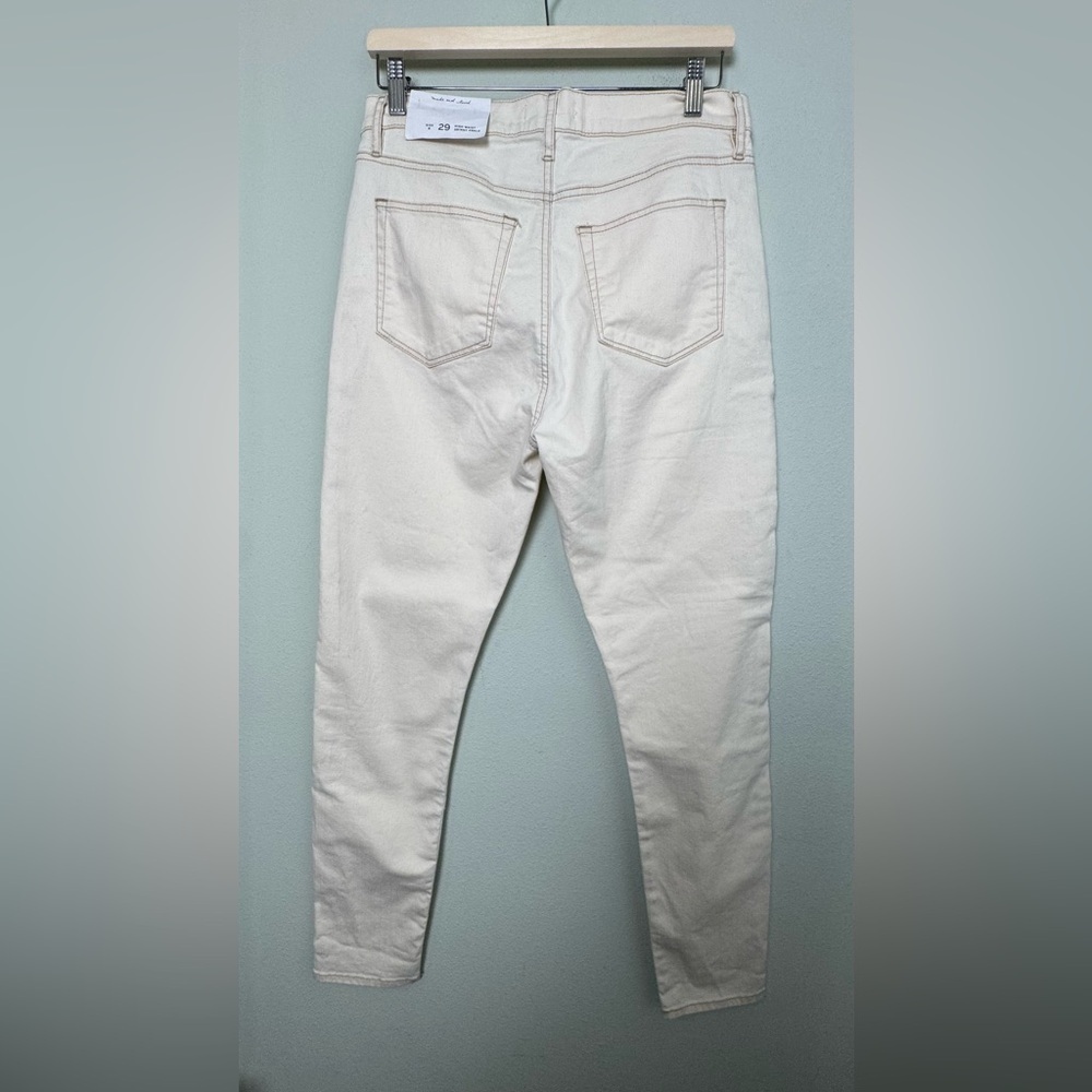 NWT Loft Cream Button Front High Waist Skinny Ankle Jeans Size 29/8 - Picture 6 of 12